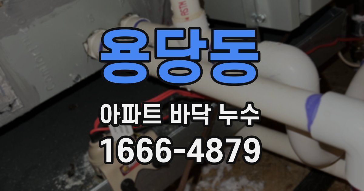 용당동 아파트 바닥 누수