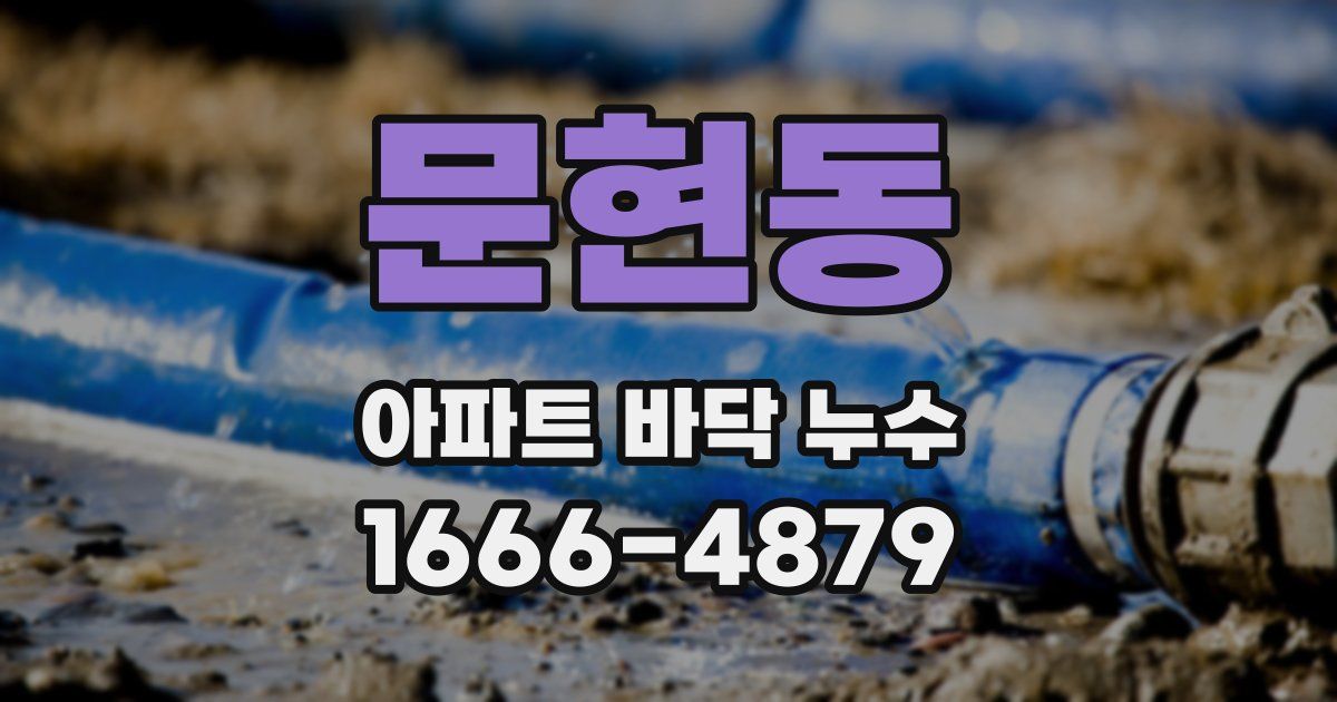 문현동 아파트 바닥 누수