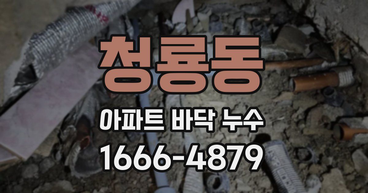 청룡동 아파트 바닥 누수