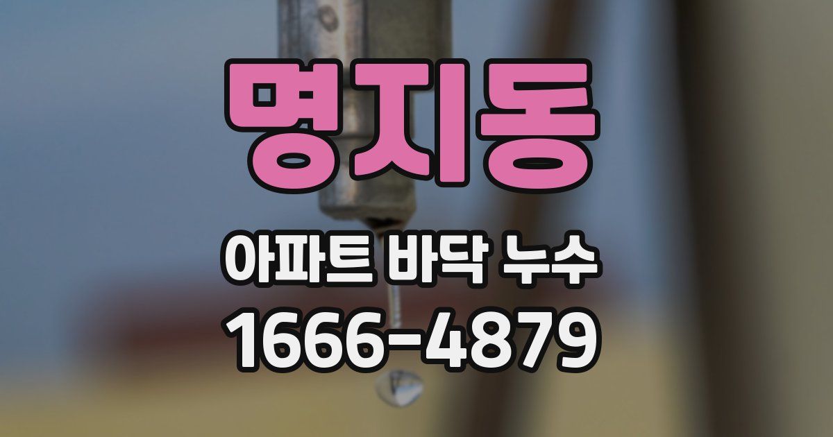 명지동 아파트 바닥 누수