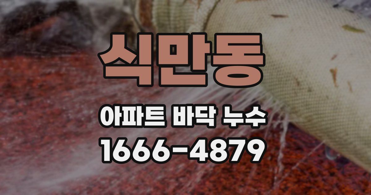 식만동 아파트 바닥 누수