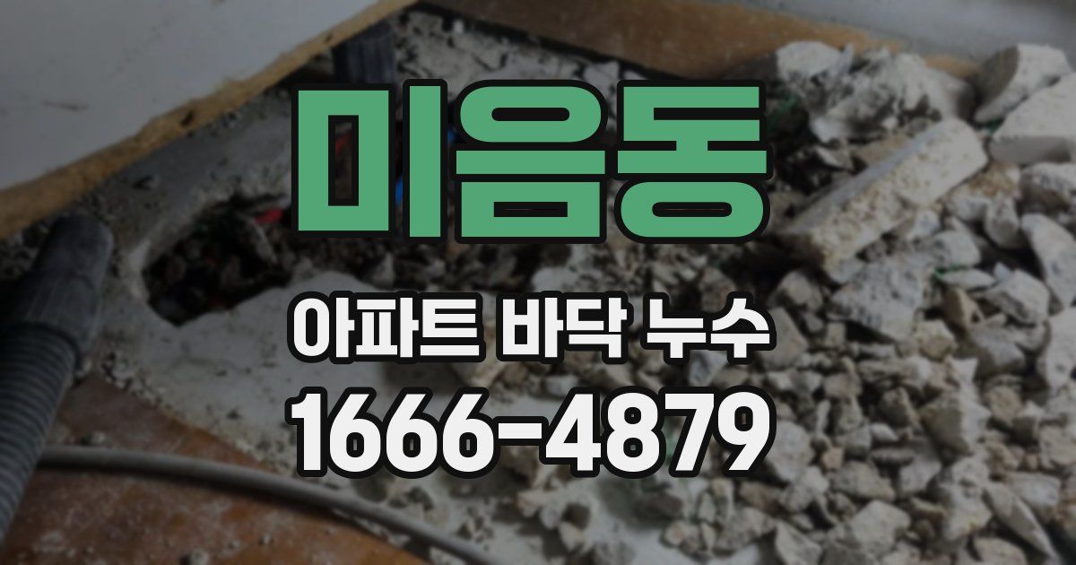 미음동 아파트 바닥 누수