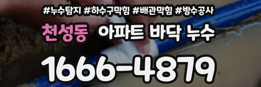 천성동 아파트 바닥 누수