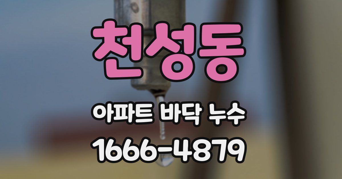 천성동 아파트 바닥 누수