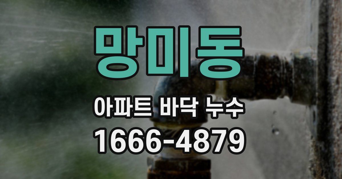 망미동 아파트 바닥 누수