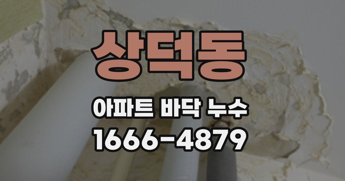 상덕동 아파트 바닥 누수