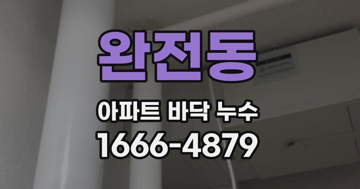 완전동 아파트 바닥 누수