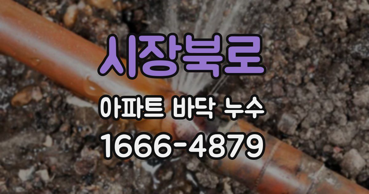 시장북로 아파트 바닥 누수