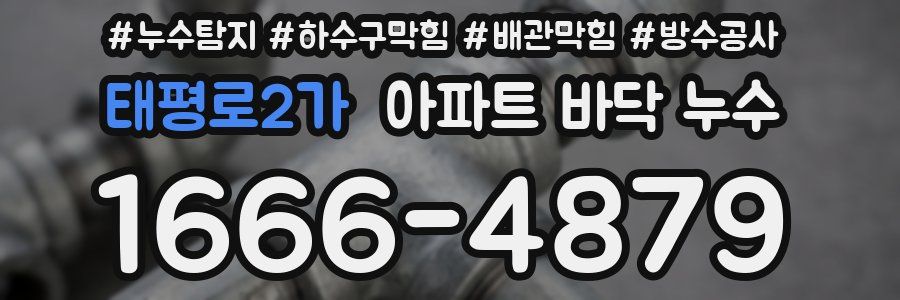 태평로2가 아파트 바닥 누수