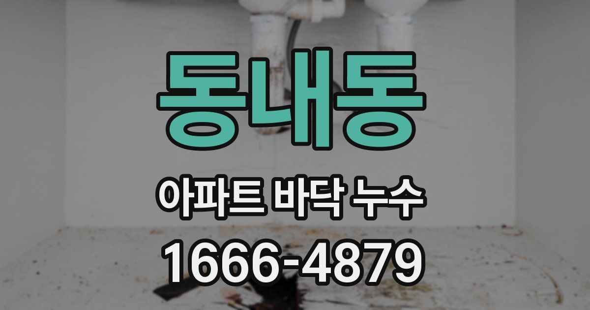 동내동 아파트 바닥 누수