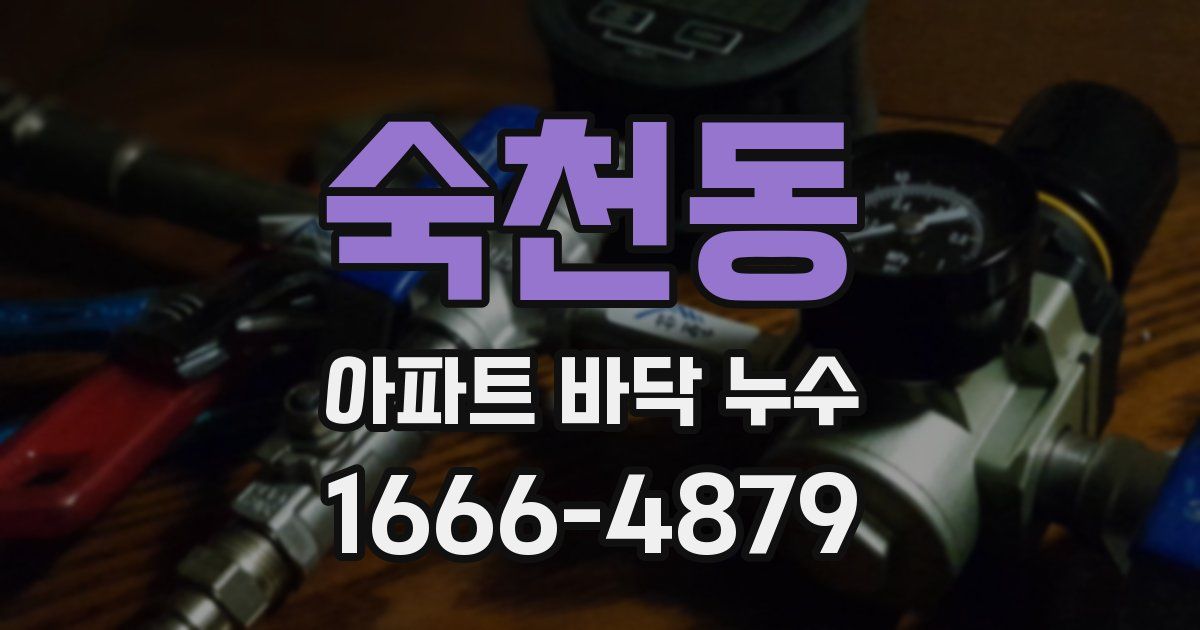 숙천동 아파트 바닥 누수