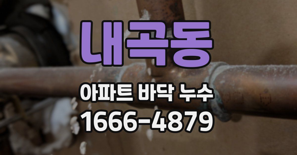 내곡동 아파트 바닥 누수