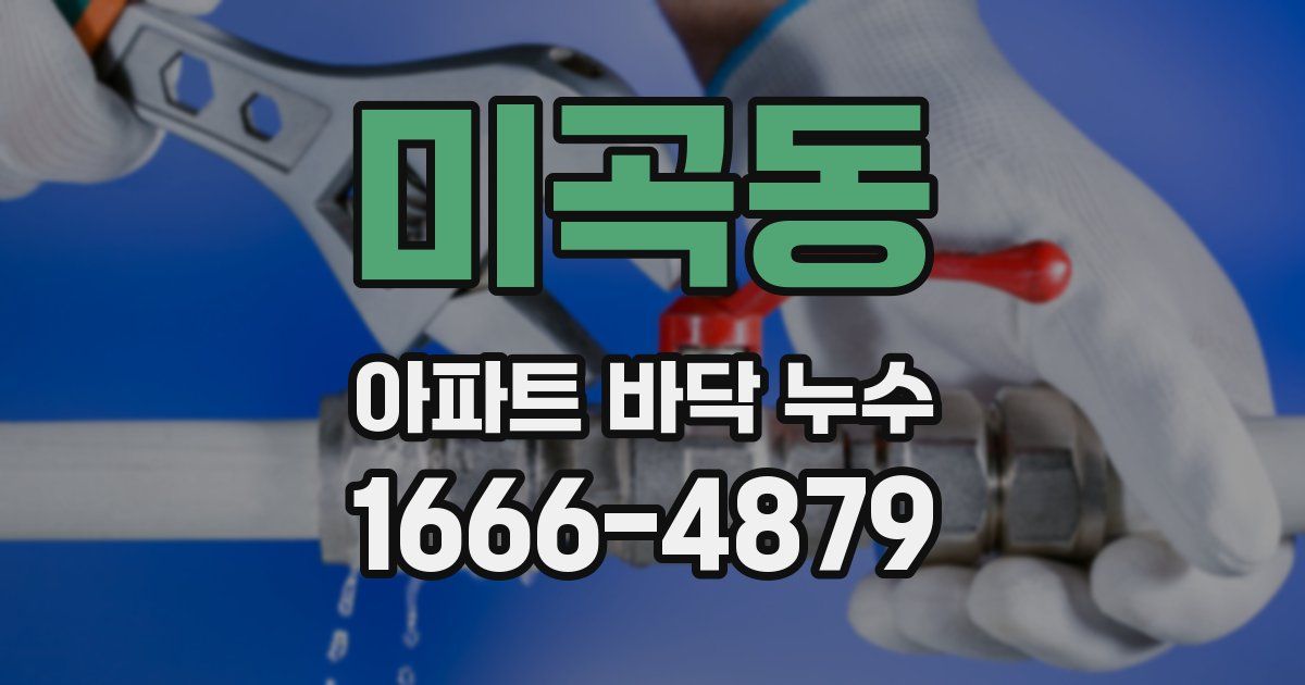미곡동 아파트 바닥 누수