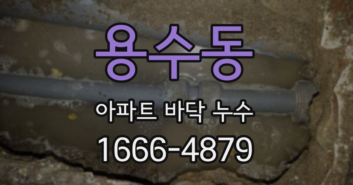 용수동 아파트 바닥 누수