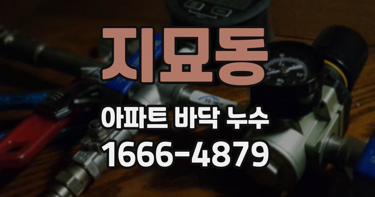 지묘동 아파트 바닥 누수