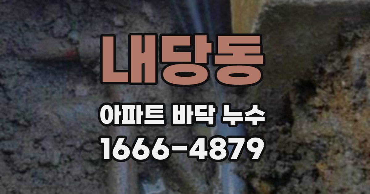 내당동 아파트 바닥 누수