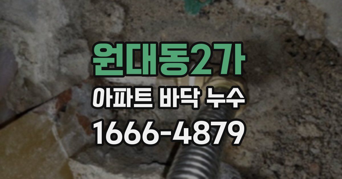 원대동2가 아파트 바닥 누수