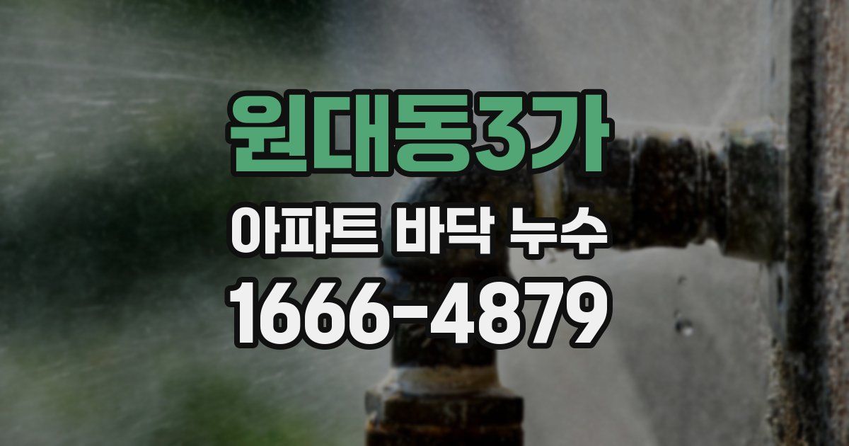 원대동3가 아파트 바닥 누수