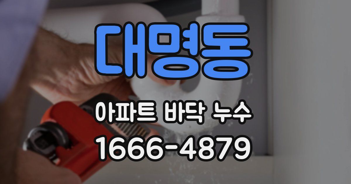 대명동 아파트 바닥 누수