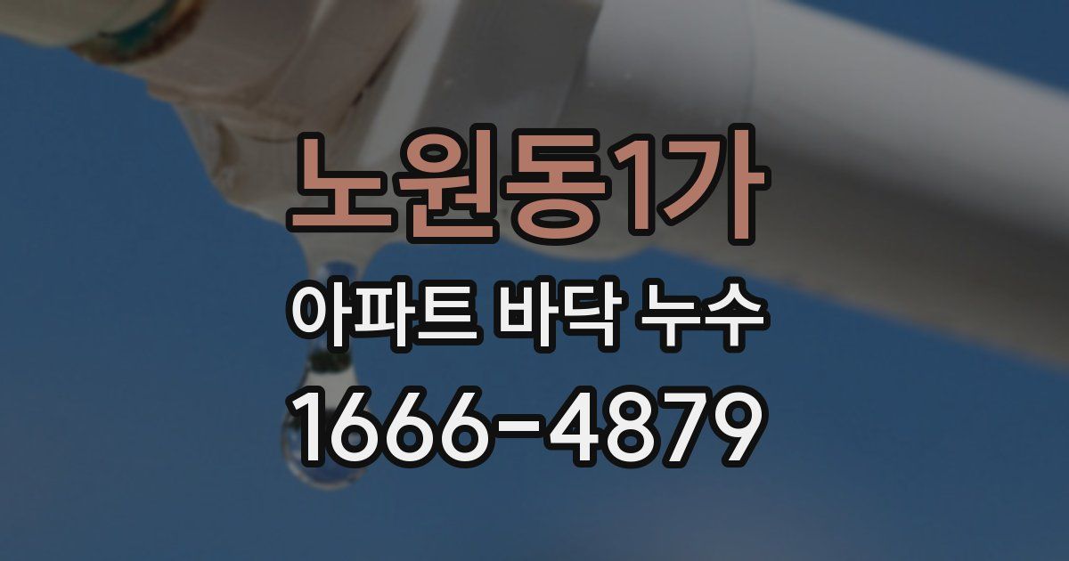 노원동1가 아파트 바닥 누수