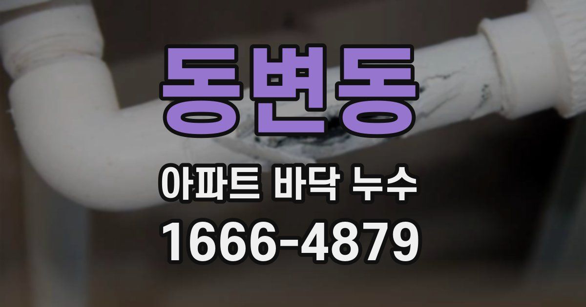 동변동 아파트 바닥 누수