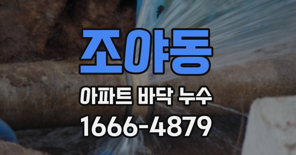 조야동 아파트 바닥 누수
