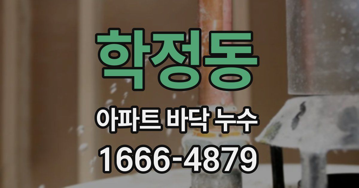 학정동 아파트 바닥 누수