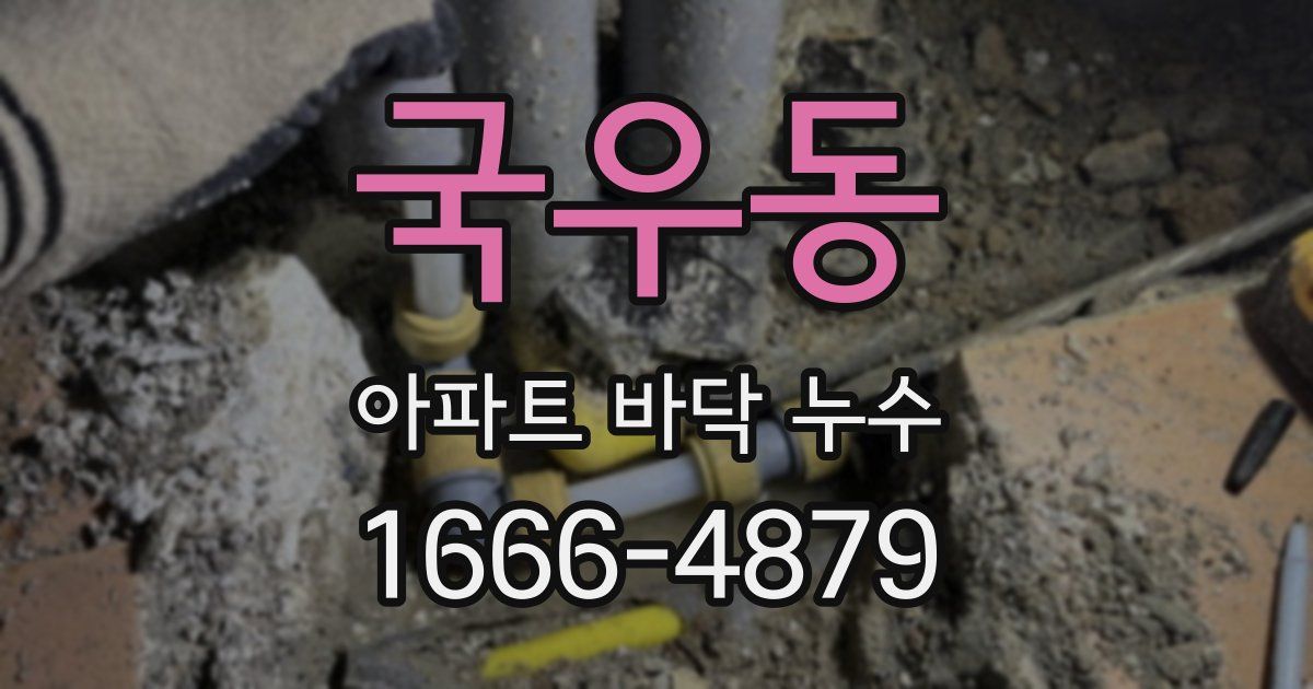 국우동 아파트 바닥 누수