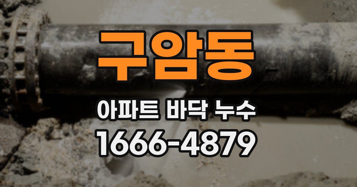구암동 아파트 바닥 누수
