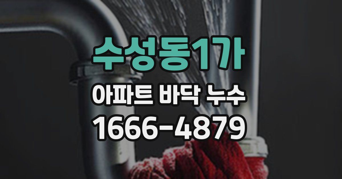수성동1가 아파트 바닥 누수