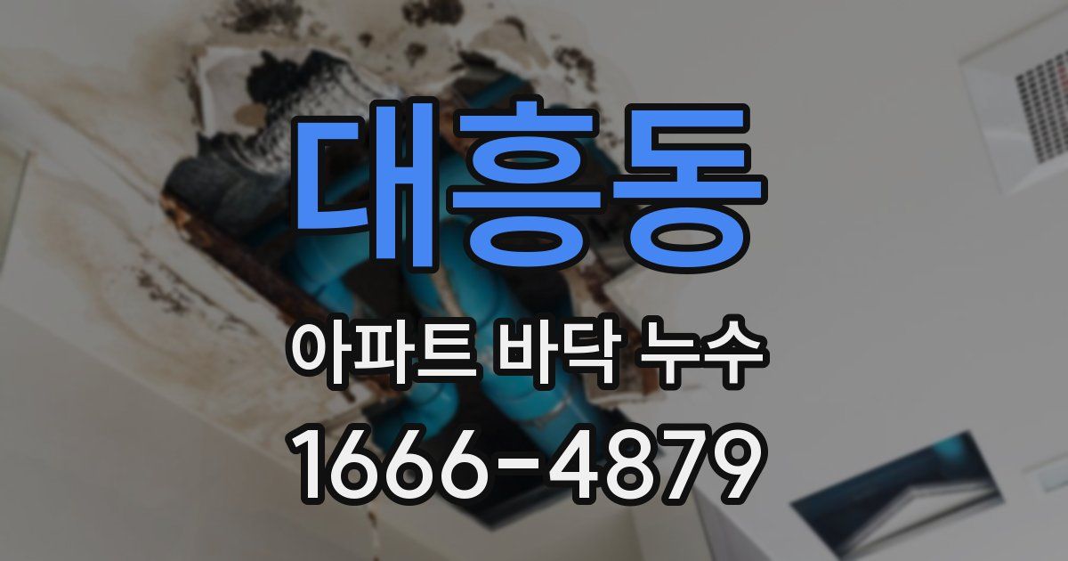 대흥동 아파트 바닥 누수