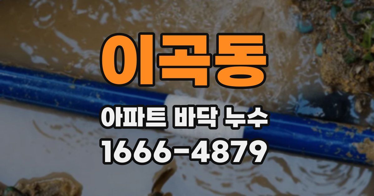 이곡동 아파트 바닥 누수