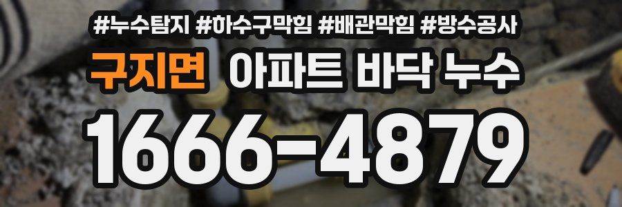 구지면 아파트 바닥 누수