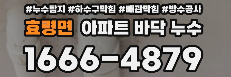 효령면 아파트 바닥 누수