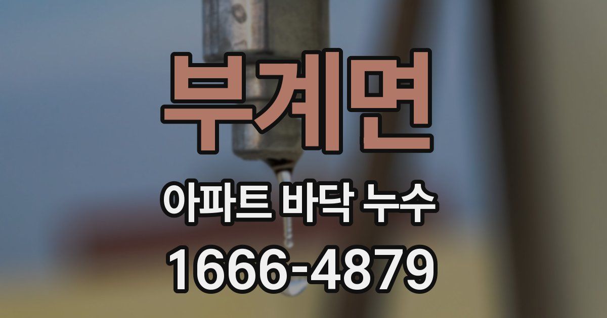 부계면 아파트 바닥 누수