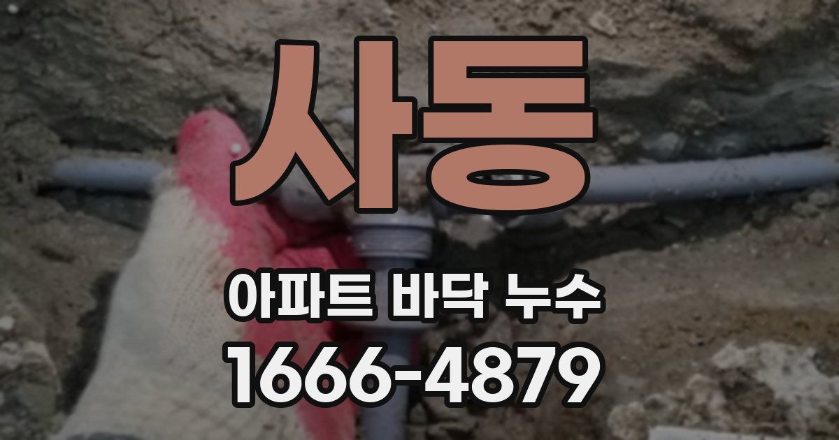 사동 아파트 바닥 누수