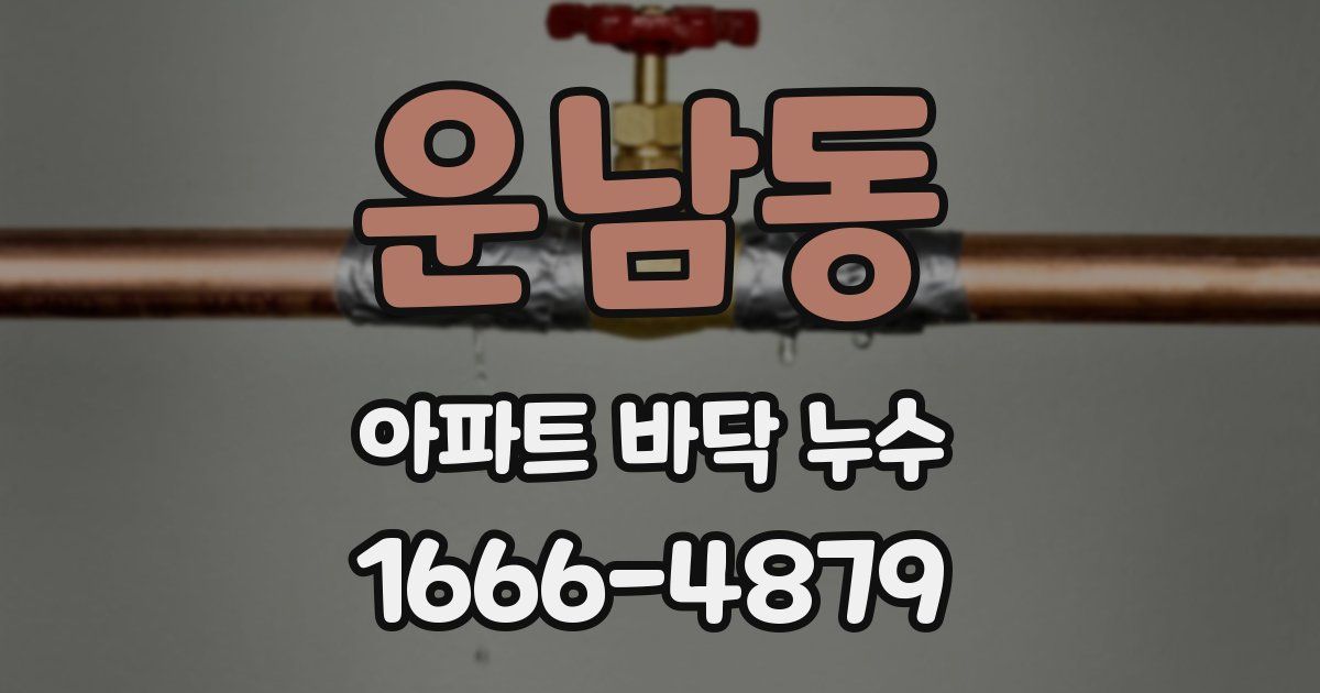 운남동 아파트 바닥 누수