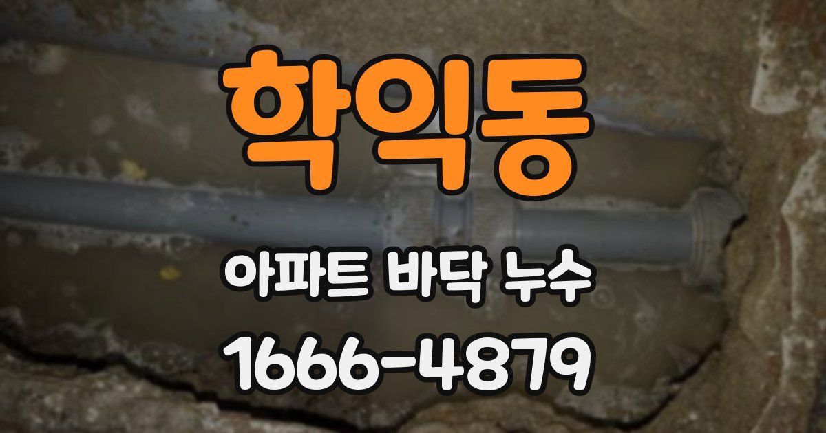 학익동 아파트 바닥 누수