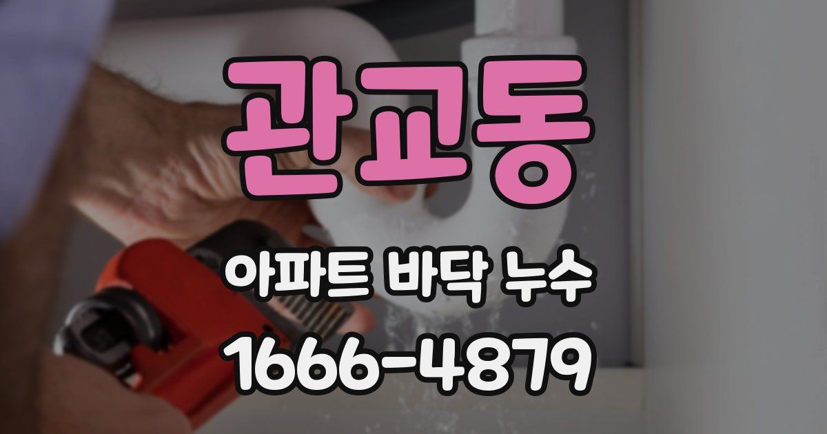 관교동 아파트 바닥 누수