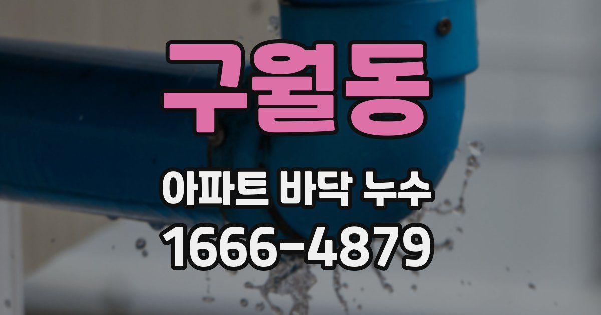 구월동 아파트 바닥 누수