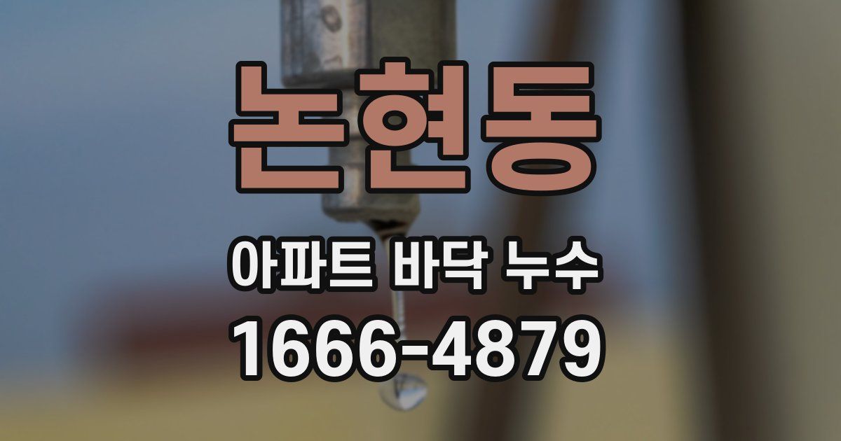 논현동 아파트 바닥 누수