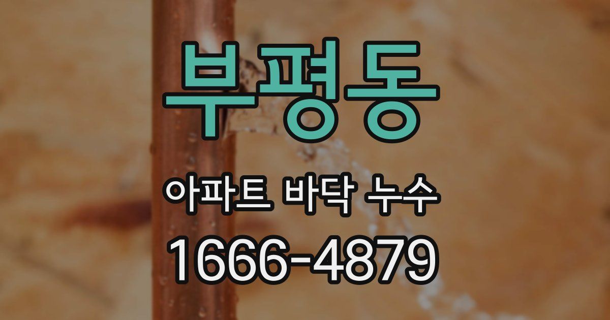 부평동 아파트 바닥 누수