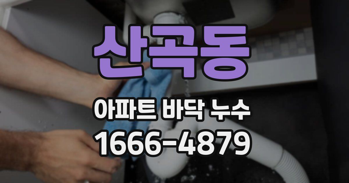 산곡동 아파트 바닥 누수