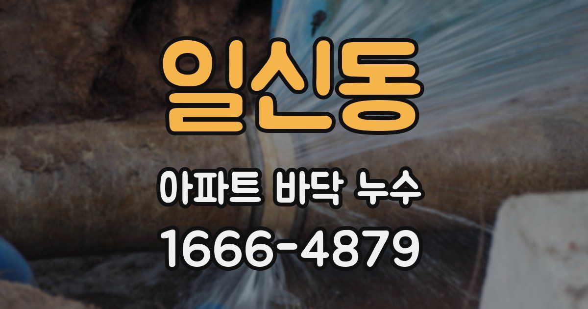 일신동 아파트 바닥 누수