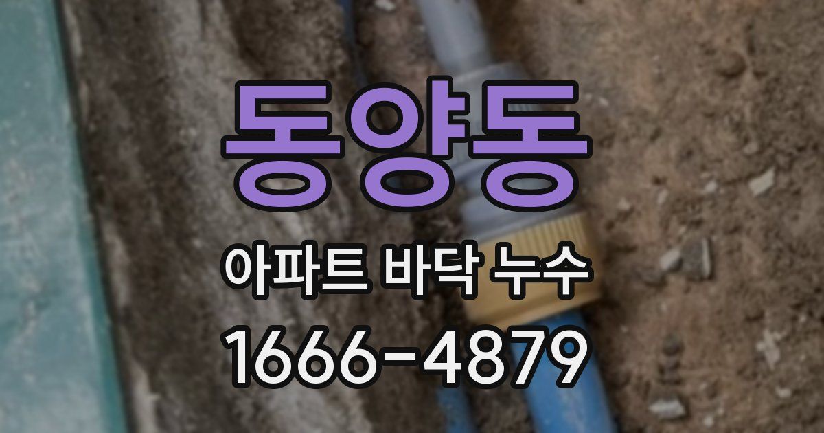 동양동 아파트 바닥 누수