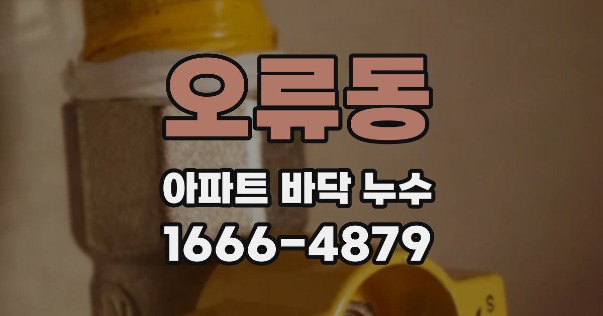 오류동 아파트 바닥 누수