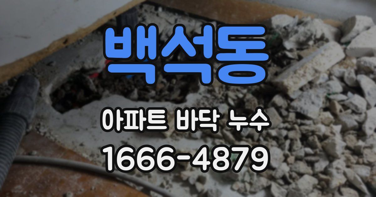 백석동 아파트 바닥 누수