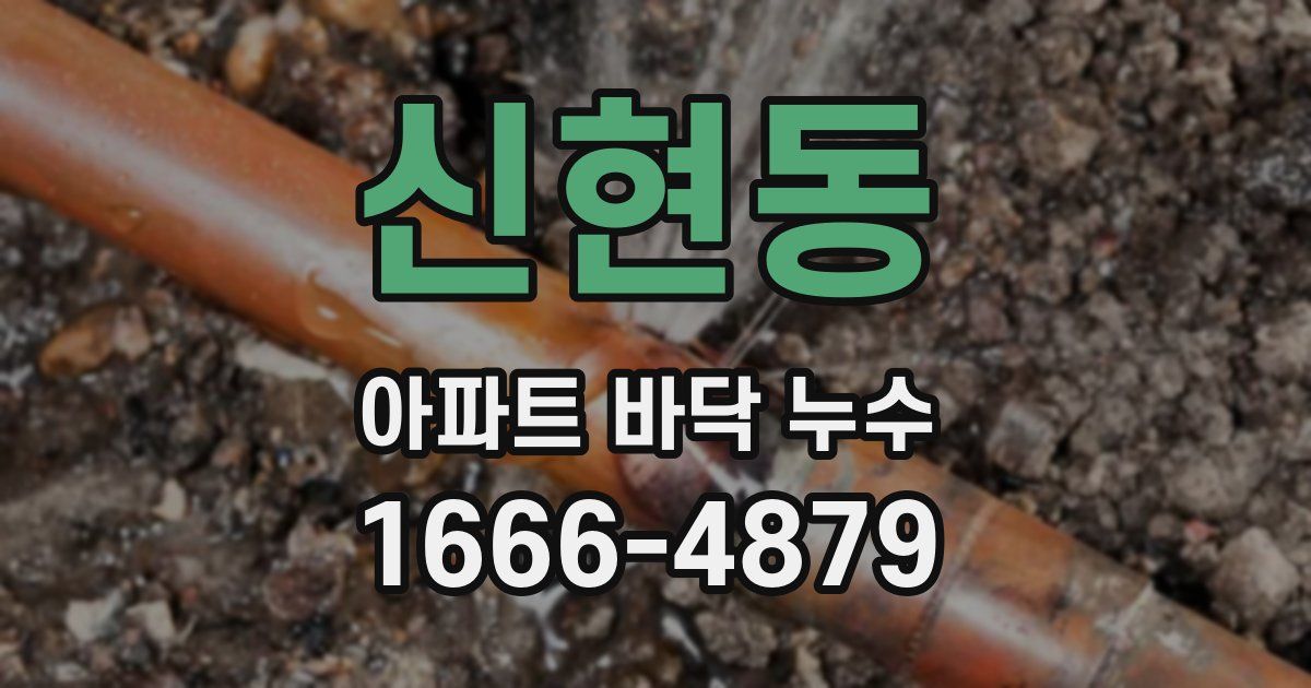 신현동 아파트 바닥 누수