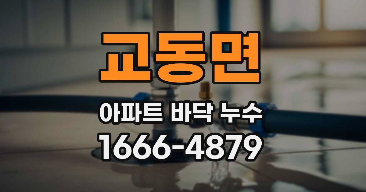 교동면 아파트 바닥 누수