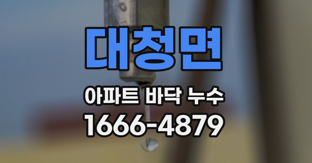 대청면 아파트 바닥 누수